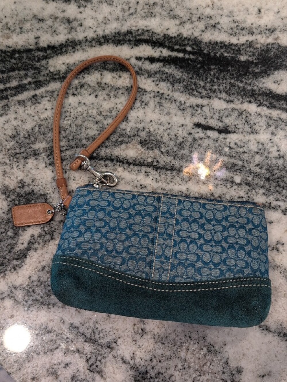 Coach Signature Jacquard & Suede Wristlet - Y2K - Picture 3 of 5